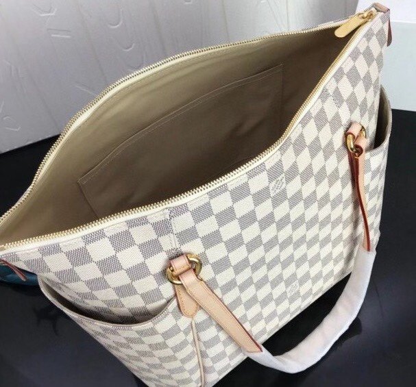 lv路易威登專櫃2022新款TOTALLY中號手袋 lv白格頂級原單女士肩背包 M56689 N51262 ydh4972